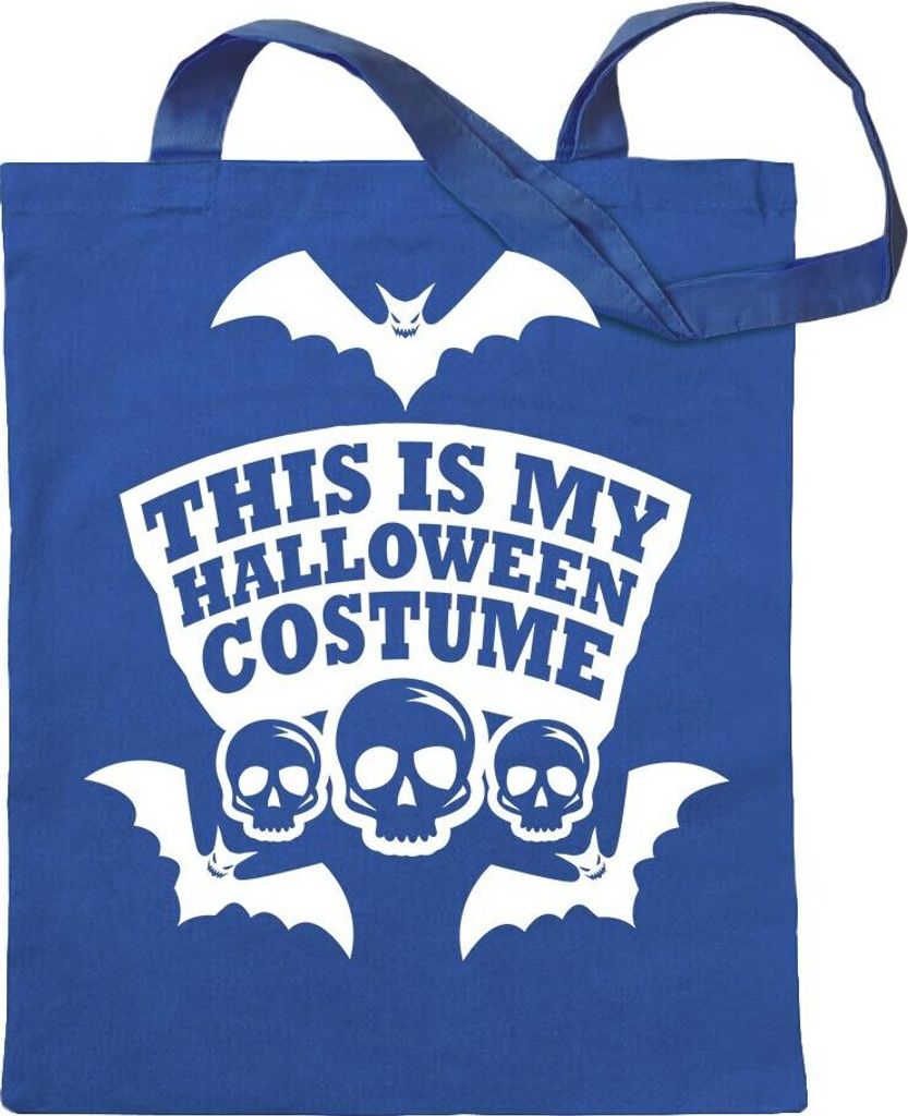 Kiwistar - Baumwolltasche - royalblau - My Halloween Costume 2 - Tragetasche Stoffbeutel Umhängetasche Langer Henkel