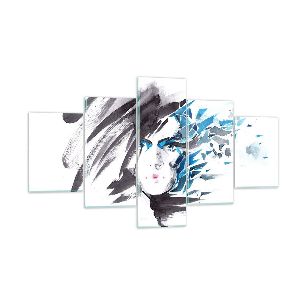 Bilder auf glas - Frau Gesicht Illustration Make-up - 125x70cm - Glasbilder - Wandbilder - Kunstdruck - Wanddekoration aus Glas - Glas Bilder - Wan...