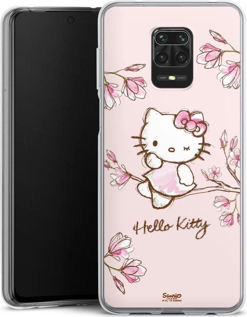 DeinDesign Handyhülle für Xiaomi Redmi Note 9s Silikon Hülle Case Smartphone Schutzhülle Fanartikel Hanami Hello Kitty