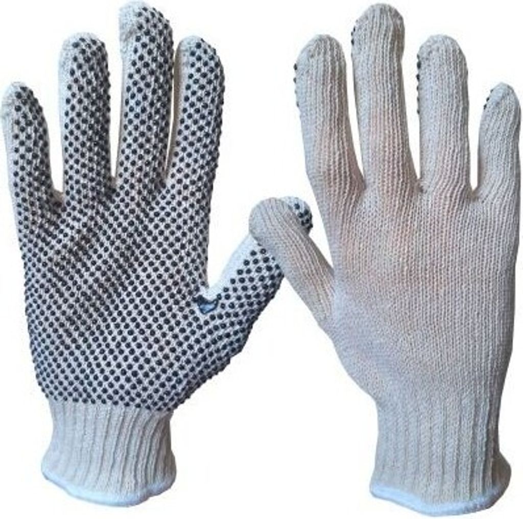 Schutzhandschuhe M-GLOVE DOTS ECRU CAT.I. (12 Paar) - Größe 10