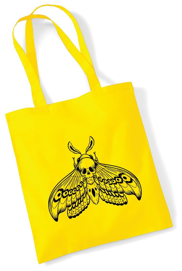 Huuraa Jutebeutel Totenkopfschwärmer Motte 10 Liter Yellow Baumwolle Tasche Geschenkidee