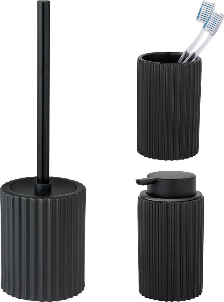 Schöner Wohnen Edelstahl WC-Garnitur Set Soliera Bürste Stiel Toilette Bad