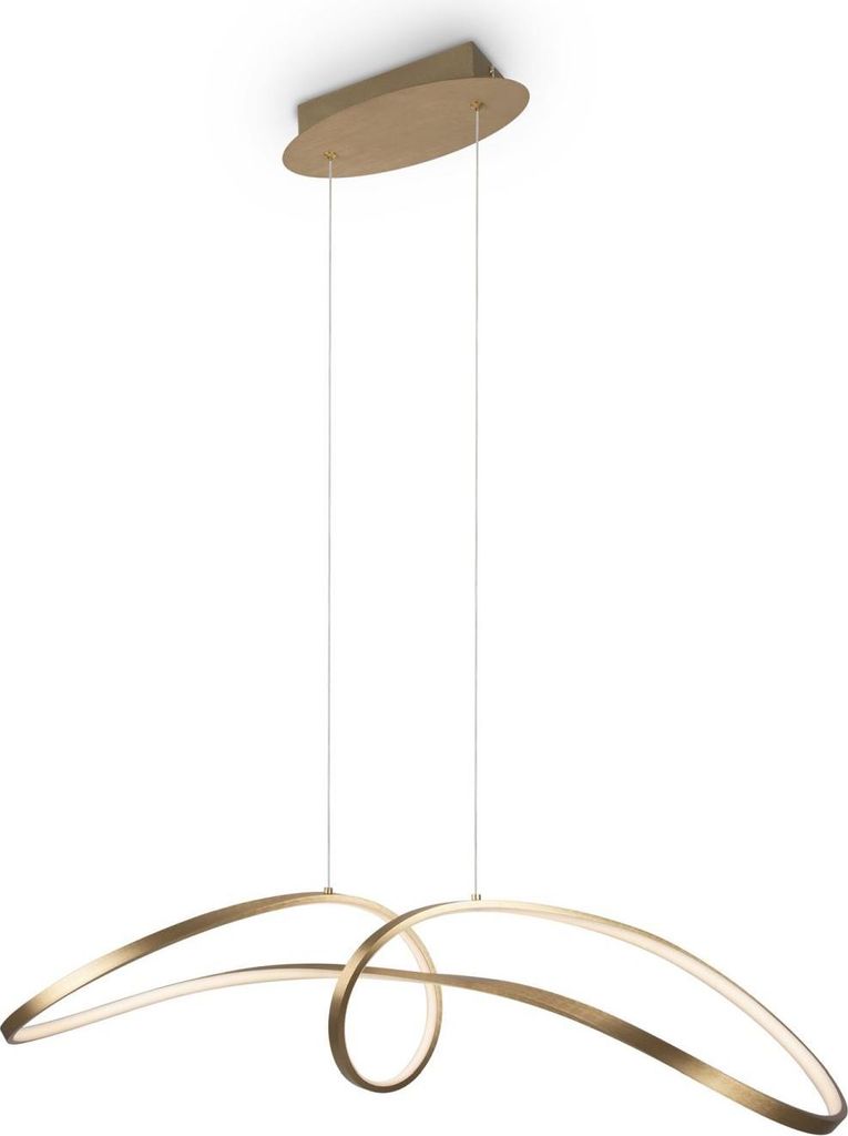 Hängelampe LED Aluminium H: max. 175 cm in Gold Weiß 4000 K neutralweiß 2800 lm Modern Pendelleuchte