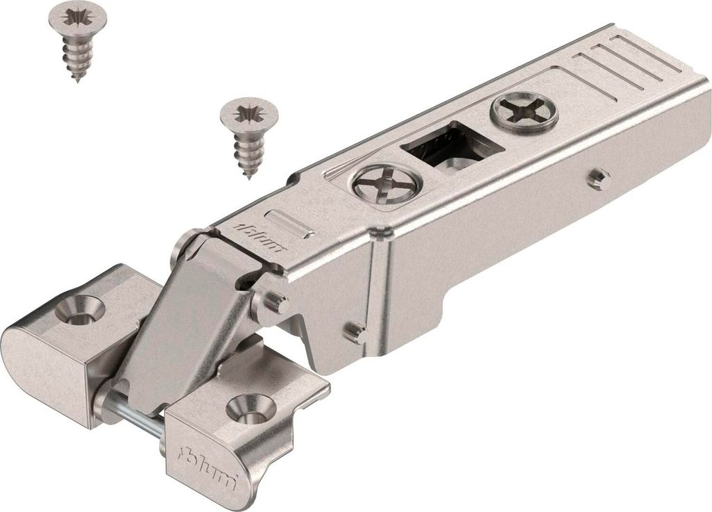 BLUM CLIP top Alurahmenscharnier 95°, gerade ohne Feder, Schrauben