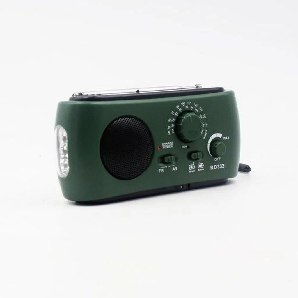 Radio solaire étanche IPX3 avec éclairage LED et batterie 2000mAh