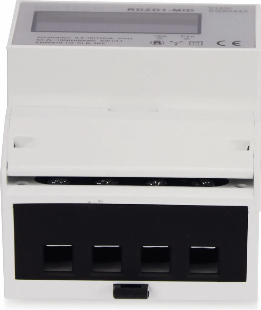Compteur triphasé numérique Reltech 100A avec sortie S0 et certifié MID - 6