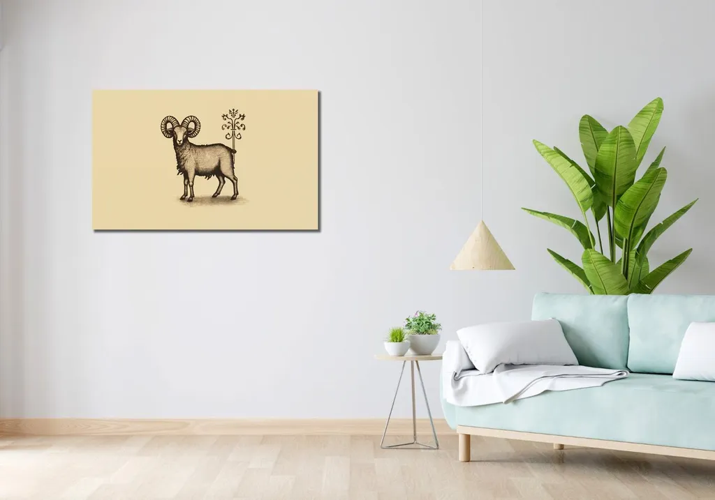 Grand Tableau 100 x 60 cm Nature et Héraldique pour Salon et Bureau Chic - 2