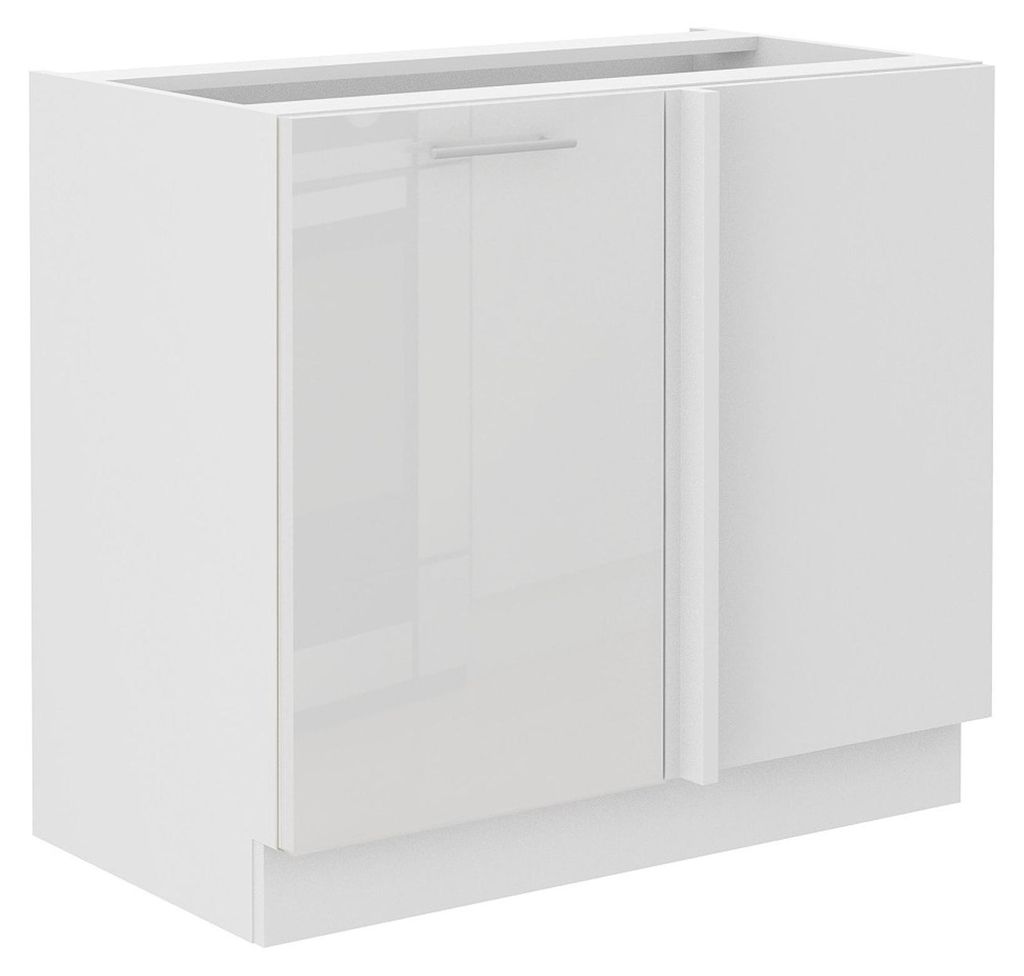 Lara Eckunterschrank 105 cm Weiß Hochglanz Küchenzeile Produktbild 