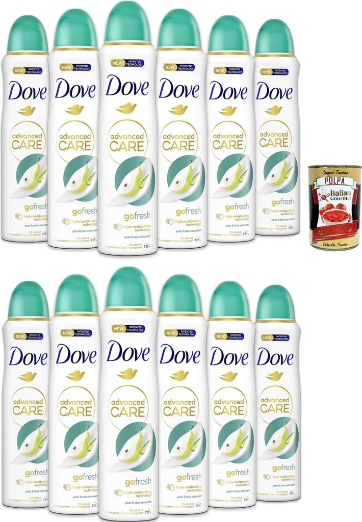 Dove Deodorant Spray Advanced Care Go Fresh Birne und Aloe Vera, deo Mit feuchtigkeitsspendenden und empfindlichen Formel auf der Haut,ohne Alkohol...