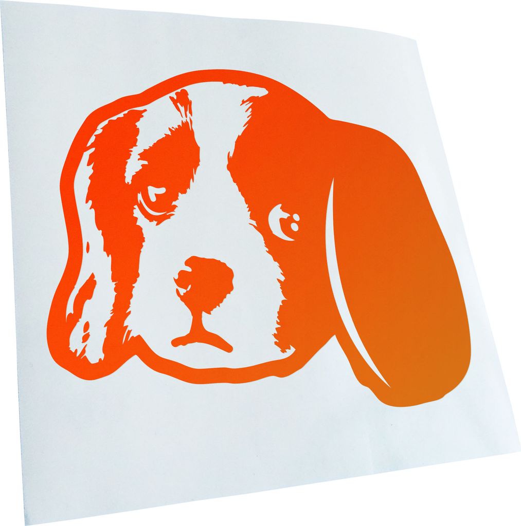 Kiwistar - Autoaufkleber - English toy spaniel Hund - Neonorange - 24x20cm - Aufkleber für Auto, Laptop, Fahrrad, LKW, Motorrad mehrfarbig JDM Dec...