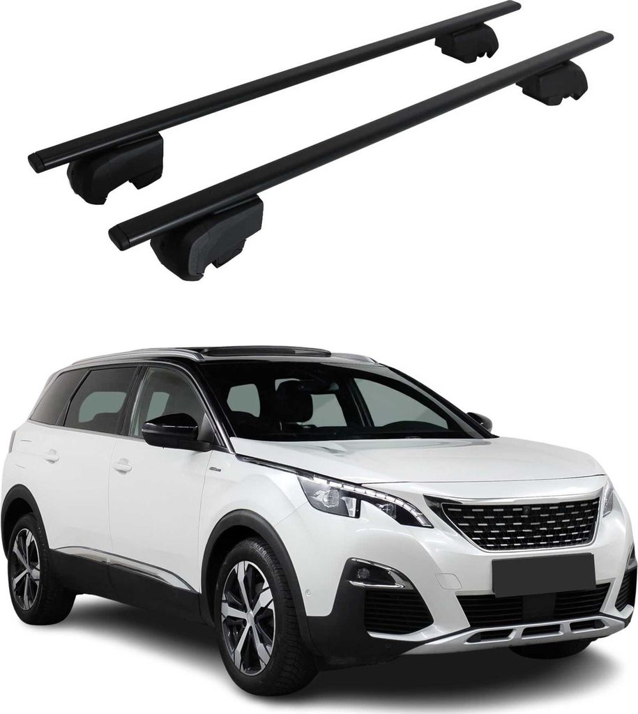 Dachträger Gepäckträger für Peugeot 5008 2017-2023 Grundträger ABE Schwarz