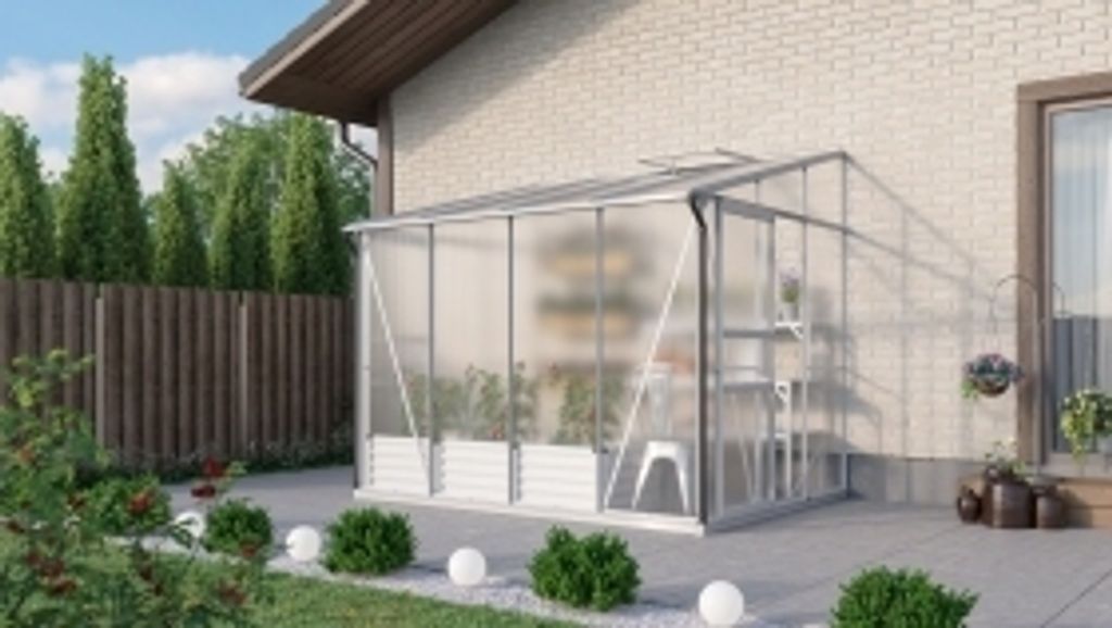 Vitavia Anlehn-Gewächshaus "Osiris 5200" aluminium eloxiert 5,2 m² 4 mm HKP