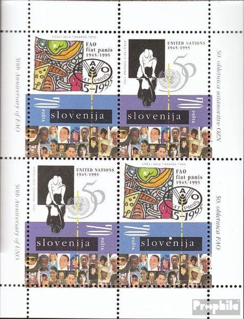 Briefmarken Slowenien 1995 Mi 123-124 Kleinbogen Produktbild 