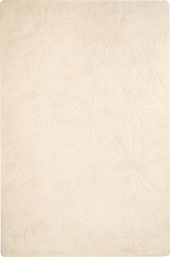 BELIANI Teppich Hellbeige aus Wolle 200 x 300 cm Rechteckig Blumenmuster Florales Motiv Handgetuftet Handgefertigt Modernes Design Wohnzimmer