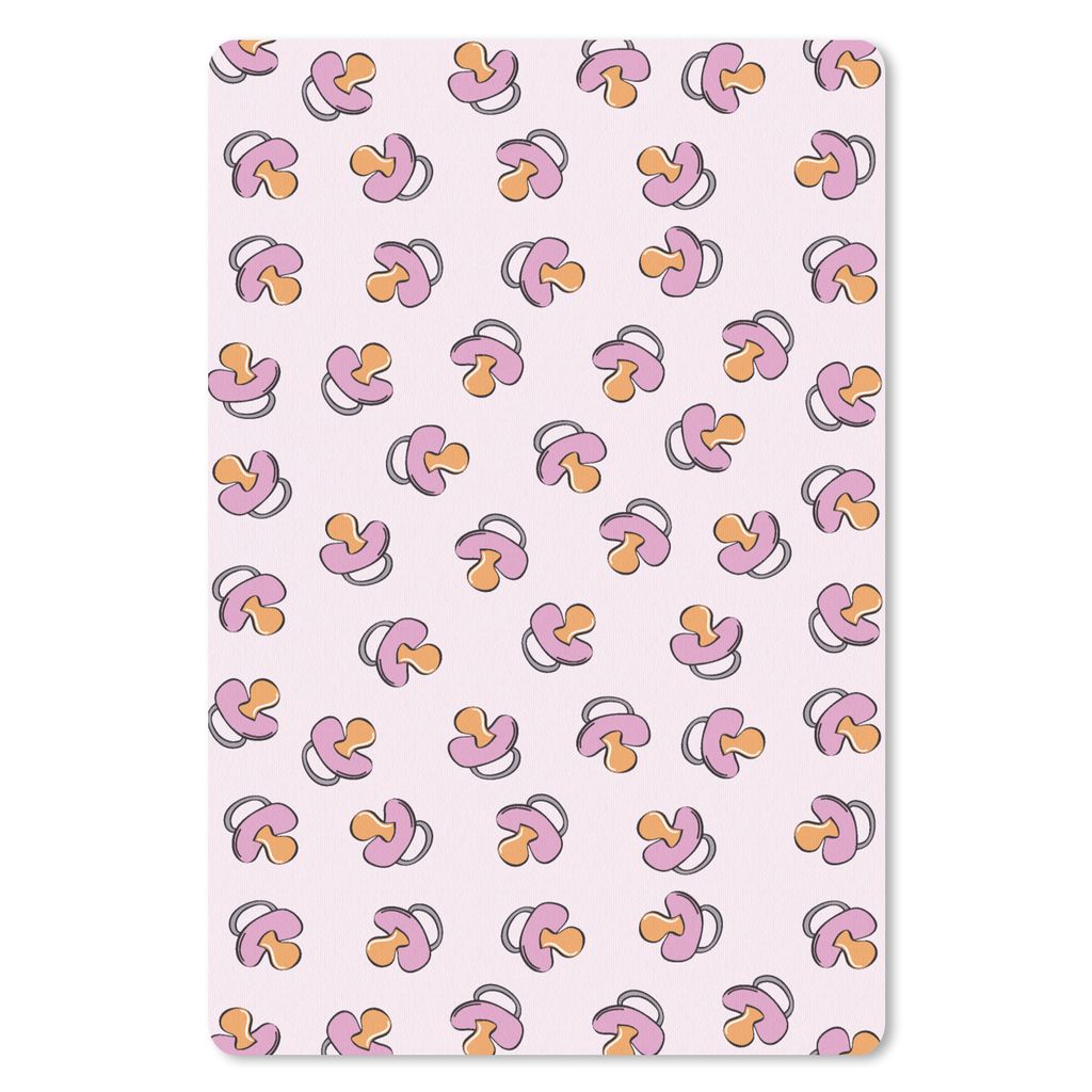 MuchoWow Mauspad Mousepad Schnuller - Muster - Rosa 18x27 cm - Mousepads - Maus Mat - Pad - Mausunterlage