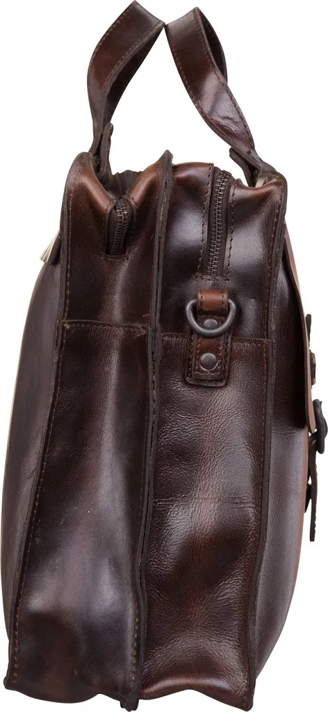 Mallette Cuir Double Compartiment Aberdeen Brown Marron Foncé de Qualité - 17