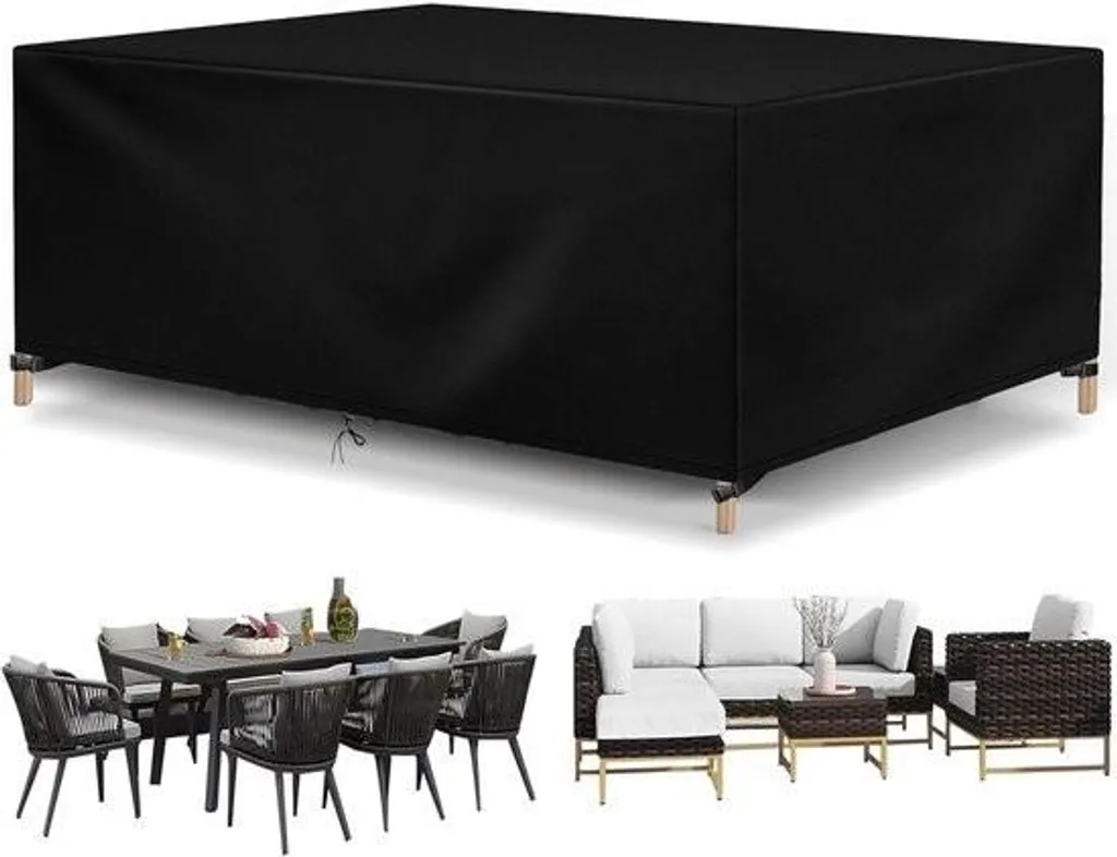 Housse de protection table de jardin pour l'hivernage 200x100x74 cm