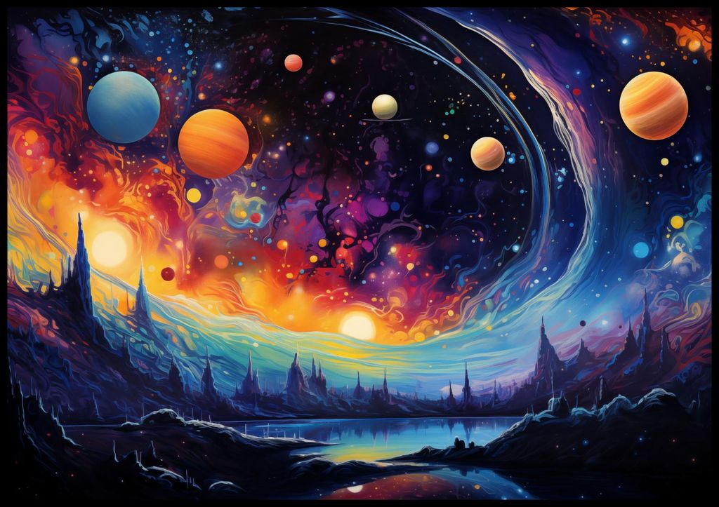 Plakat 100x70cm Intergalaktisches Orchester