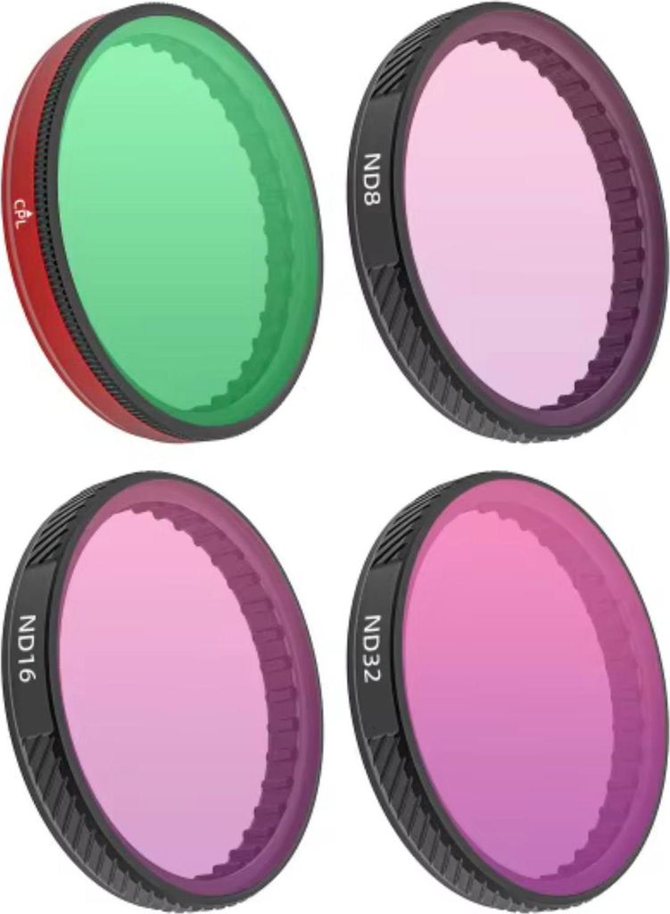 4X Filterset für DJI Osmo Action 3, 4, 5 PRO - CPL / ND8 / ND16 / ND32