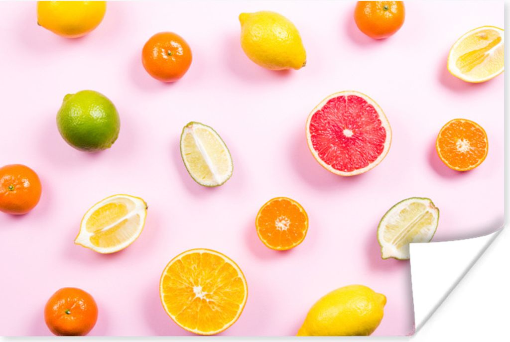 MuchoWow Poster Zitrone - Limette - Zitrusfrüchte 60x40 cm - Schlafzimmerdekoration