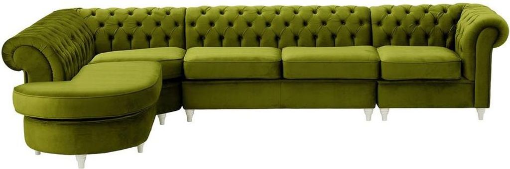 Chesterfield Modul-Ecksofa, links-Velluto 9-white