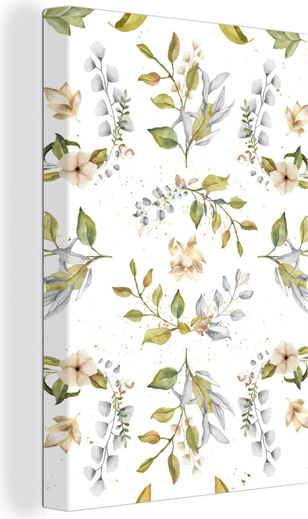 OneMillionCanvasses - Leinwandbilder - 90x140 cm, Blume - Aquarell - Pflanze, Wandbilder Kunstdruck Wanddekoration - Wandschmucke - Schlafzimmer