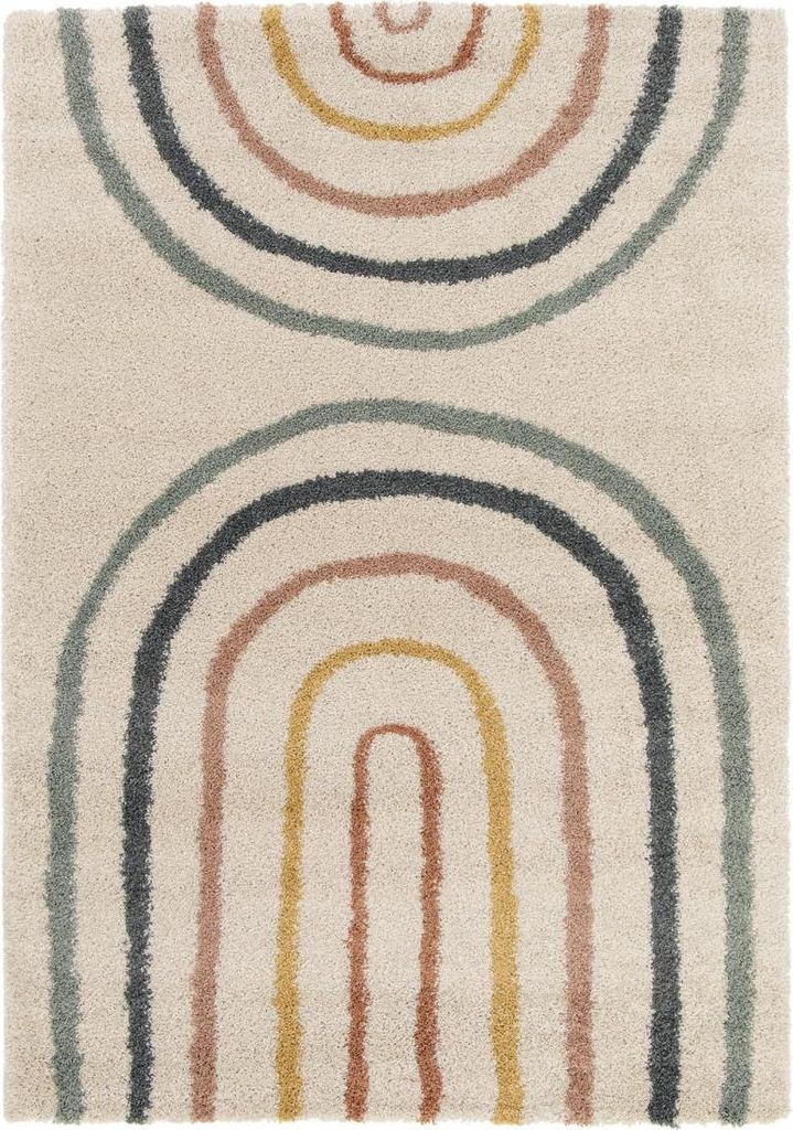 Gewebter Shaggy-Teppich mit geometrischem Muster AURORA 4