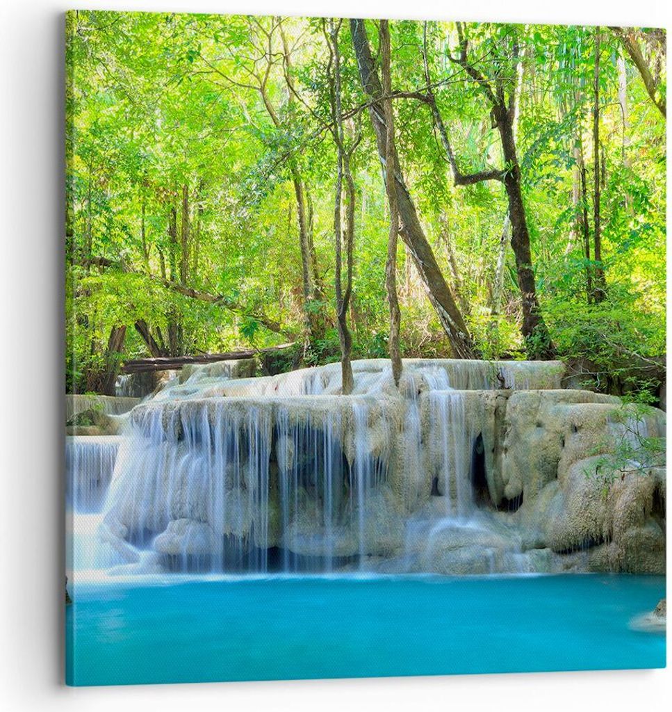Bild auf Leinwand - Leinwandbild - Wasserfall Wald Umwelt - Produktbild 