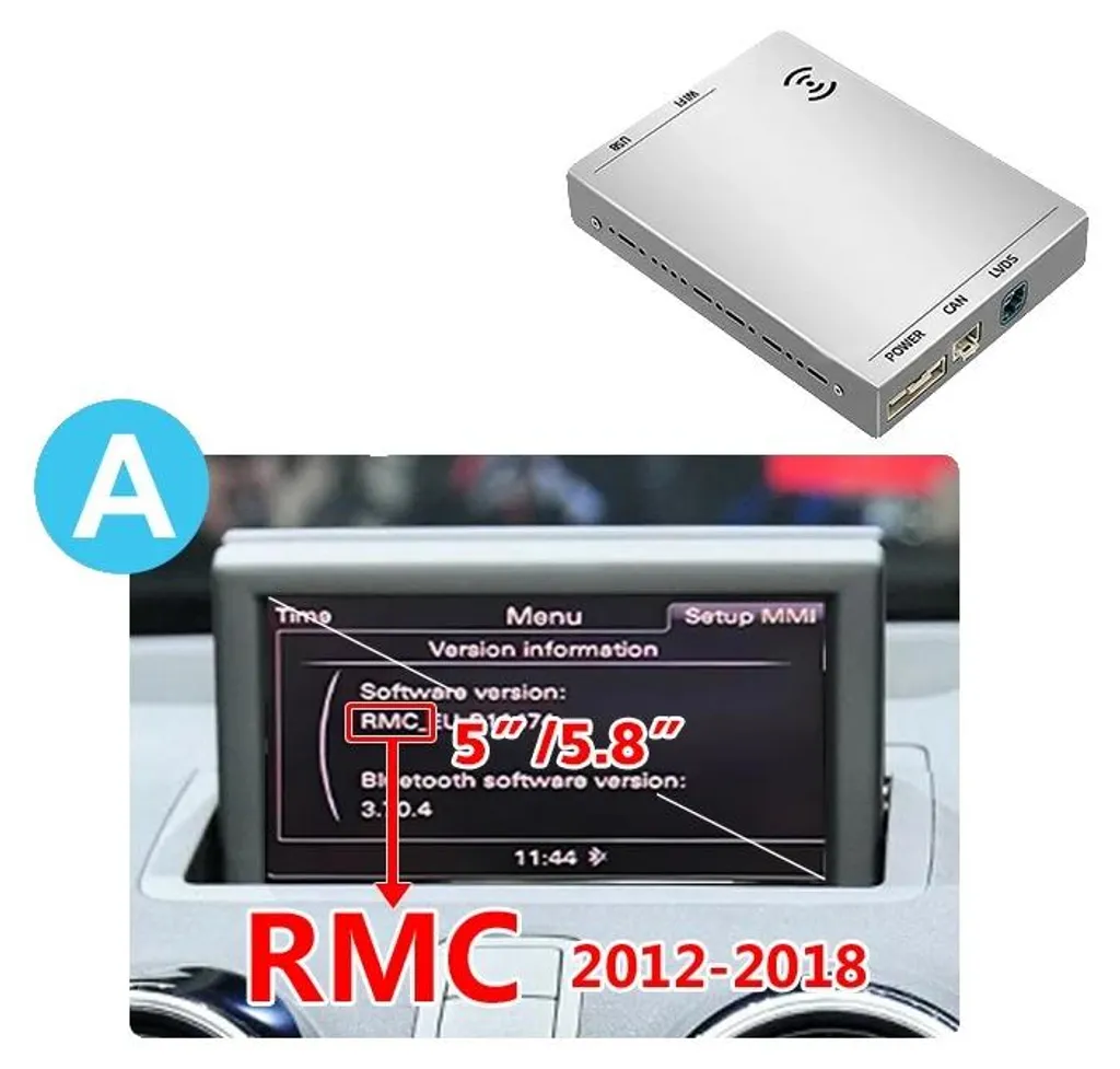 Boîtier Ai CPH-A1-Q3-RMC-8809 CarPlay et Android Auto sans fil Noir