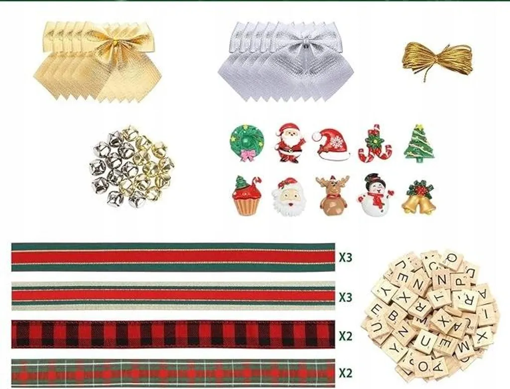 Décoration sapin bois DIY à personnaliser 24 pièces montage sans colle