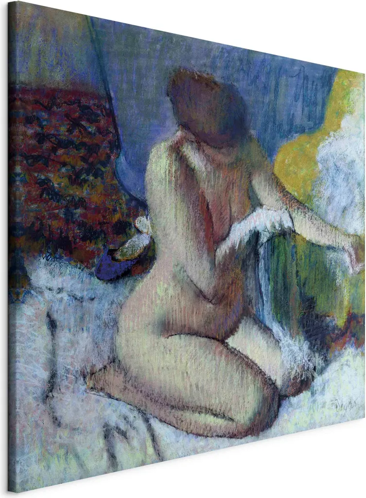 Sogni Parigini con Degas: Quadro Dopo il Bagno 60x60 Tela Canvas HD