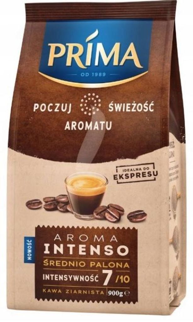 Prima Arom Inte Kawa ziarnista mieszanka Arabica i Robusta 900 g
