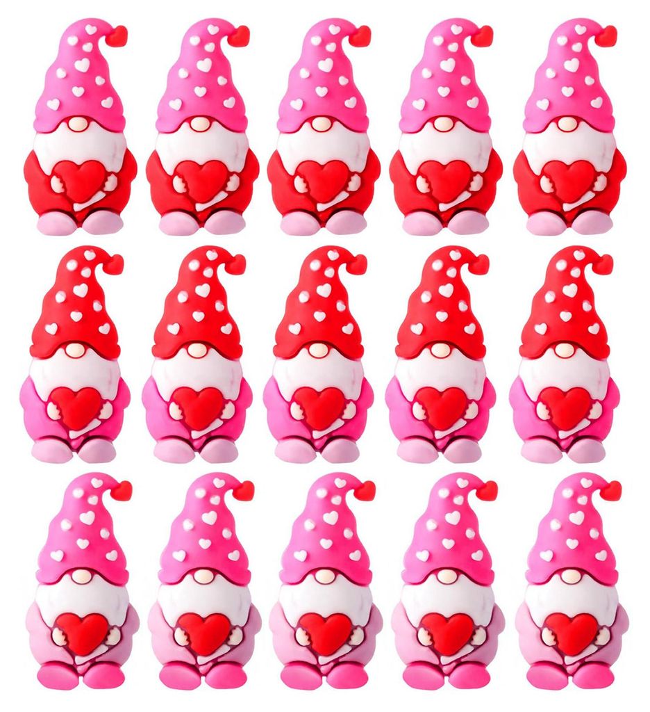 Mini-Gnome-Figurenset für Versteckspiele, Valentinstag, Herz-Gnome, Rot und Rosa, einzigartige Tischdekoration, romantische Geschenke