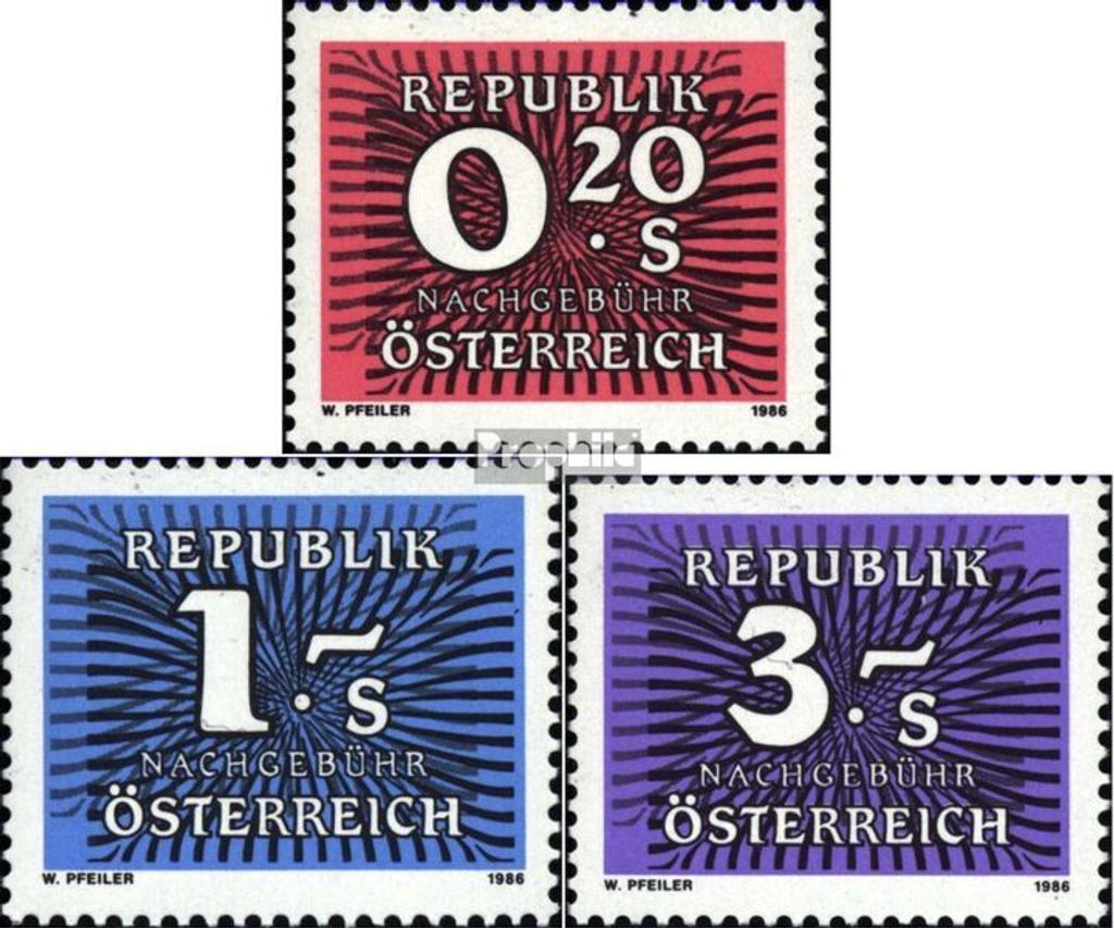 Briefmarken Österreich 1986 Mi P261-P263 (kompl.Ausg.) postfrisch Portomarke