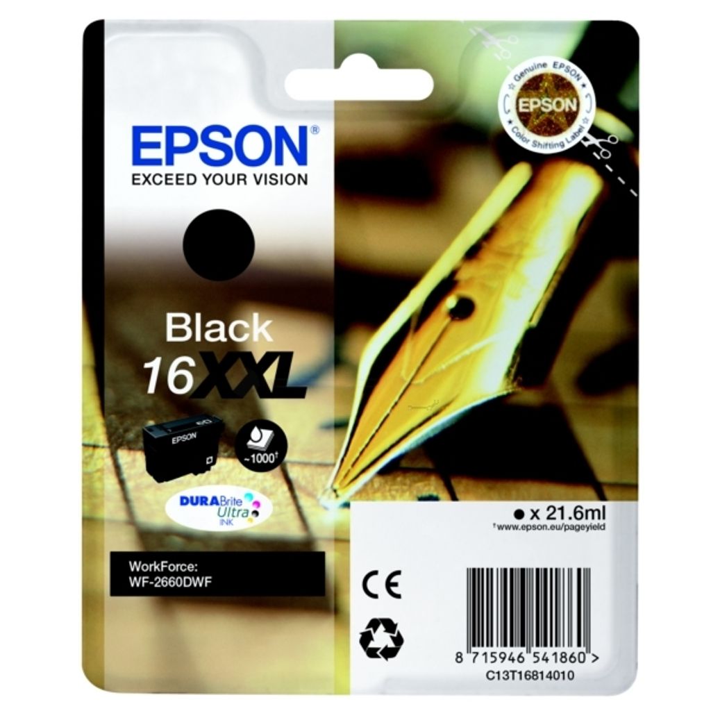 Epson C13T16814010, Vysoká (XL) výtěžnost, Černá, Inkoust Obrázek produktu 