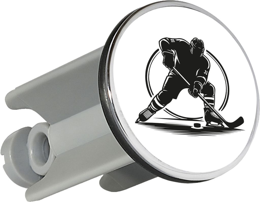 Huuraa Waschbeckenstöpsel Eishockey Hockey 4cm höhenverstellbar Abflussstopfen Geschenkidee