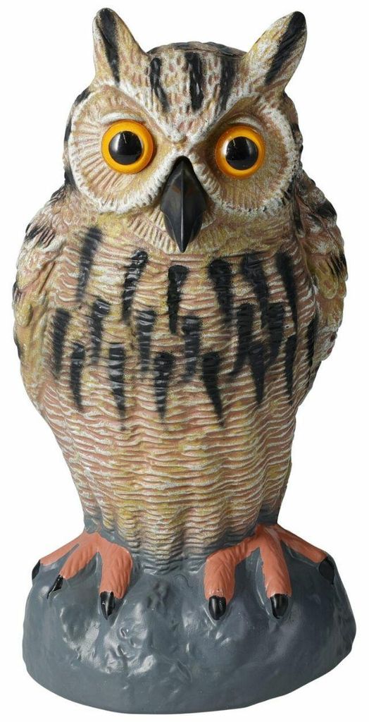 HOWHOMELY | Dekoobjekt - Garten Skulptur - braun - 25 cm - Gartendeko - Eule - für Garten - Dekorativ