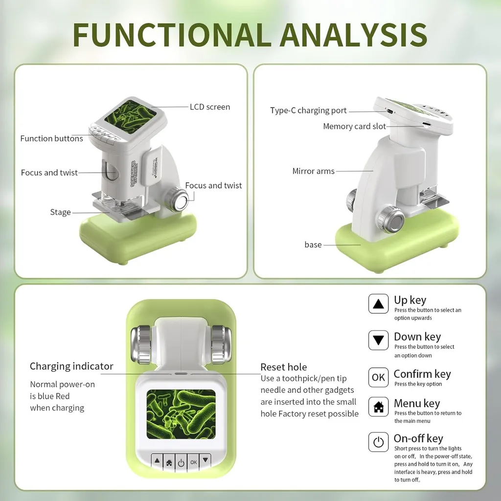 Microscope 1200X HD à support amovible pour observation de précision - 7