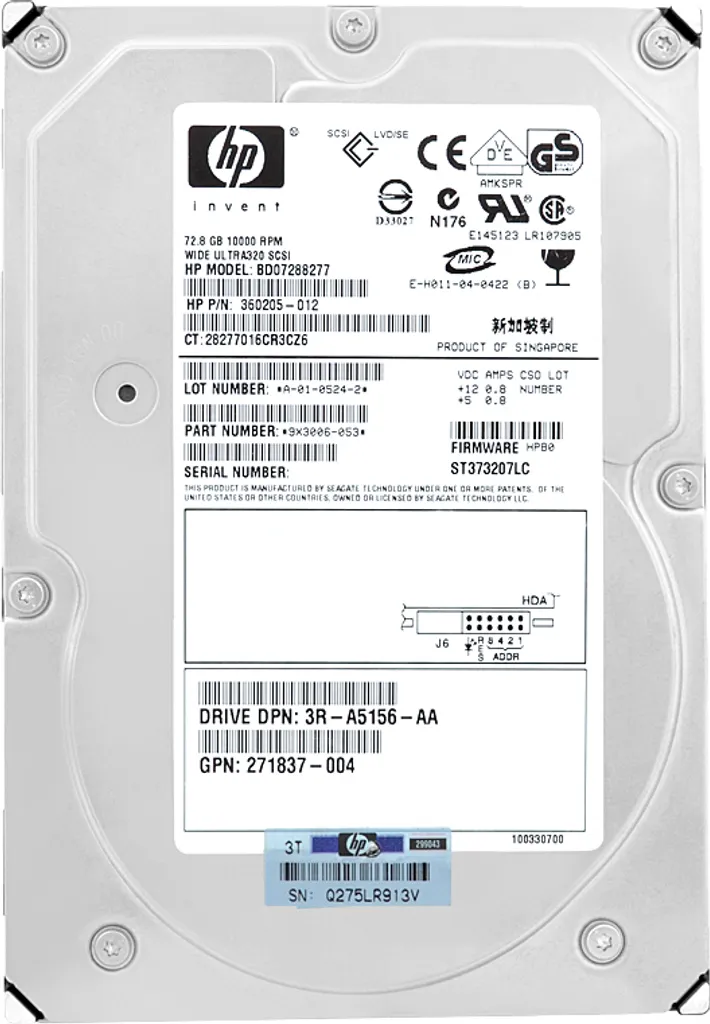 Disco HP BD07288277 72GB 15K RPM 80 Pin - Per Restauro Workstation