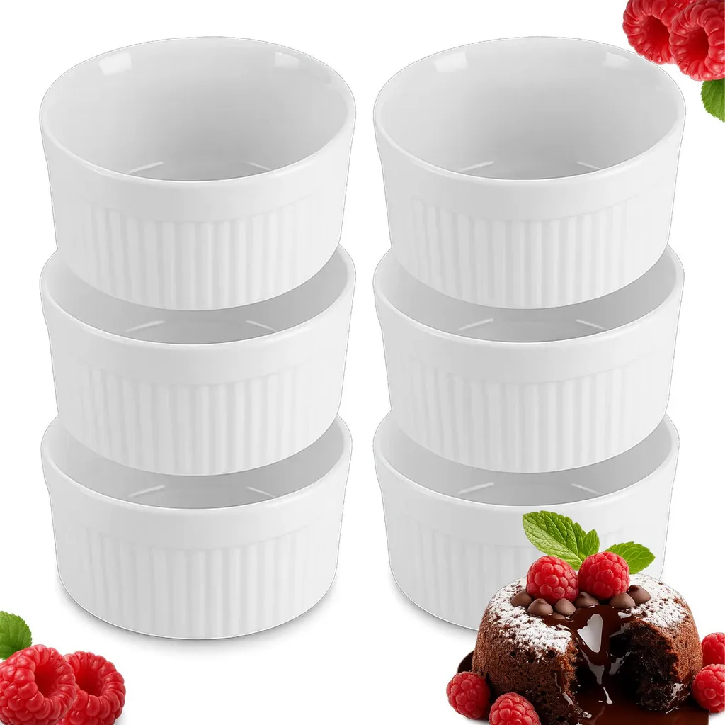 Set 6 Stampi Soufflé Ruhhy 200ml - Ideale per Aperitivi e Dessert