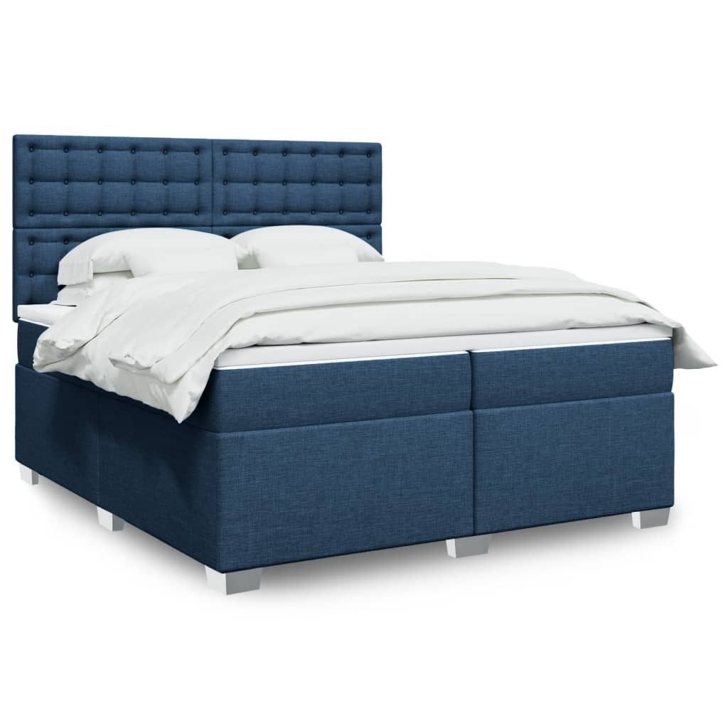 Maison Exclusive - Boxspringbett mit Matratze Blau 200x200 cm Stoff