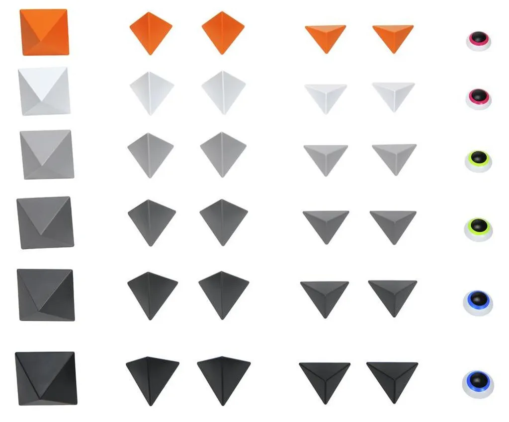 Trido Magnétique Grand format Gris et Orange : Formes 3D haute qualité - 2
