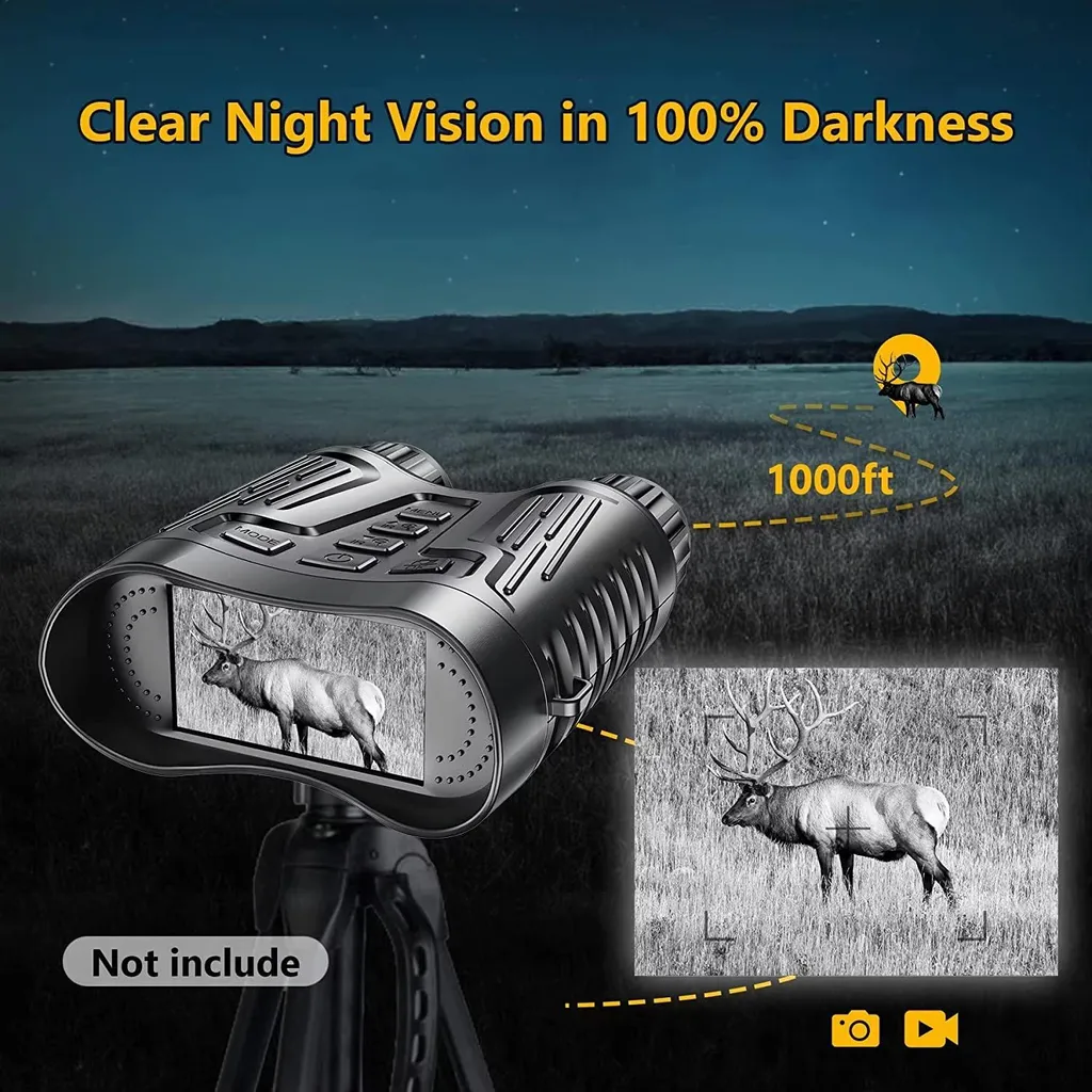 Jumelles infrarouges 4K avec zoom 8x pour observation nocturne nette