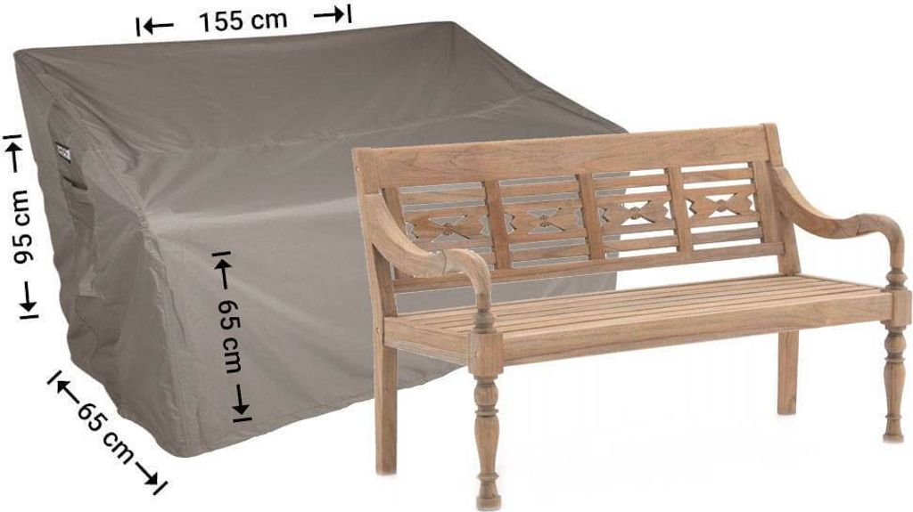 Raffles Covers Abdeckung für Gartenbank 155 x 65 H: 95/65 Produktbild 