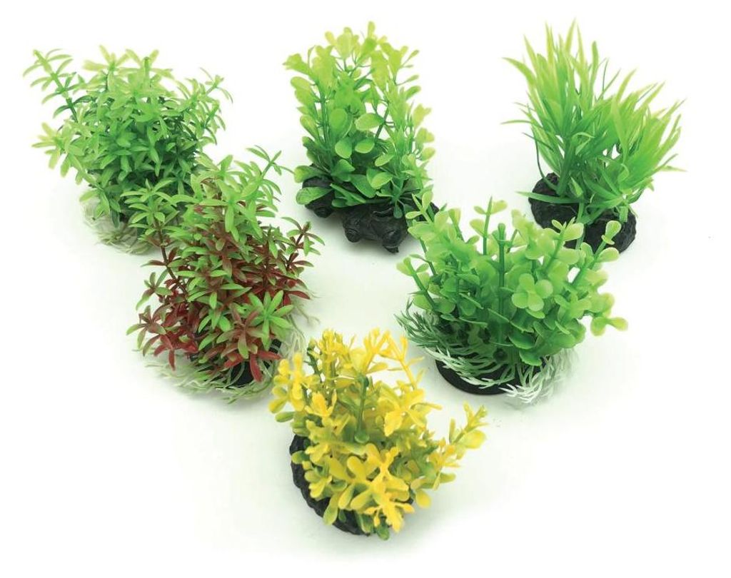 UP Aqua Set mit 6 Kunststoffpflanzen für Aquarien