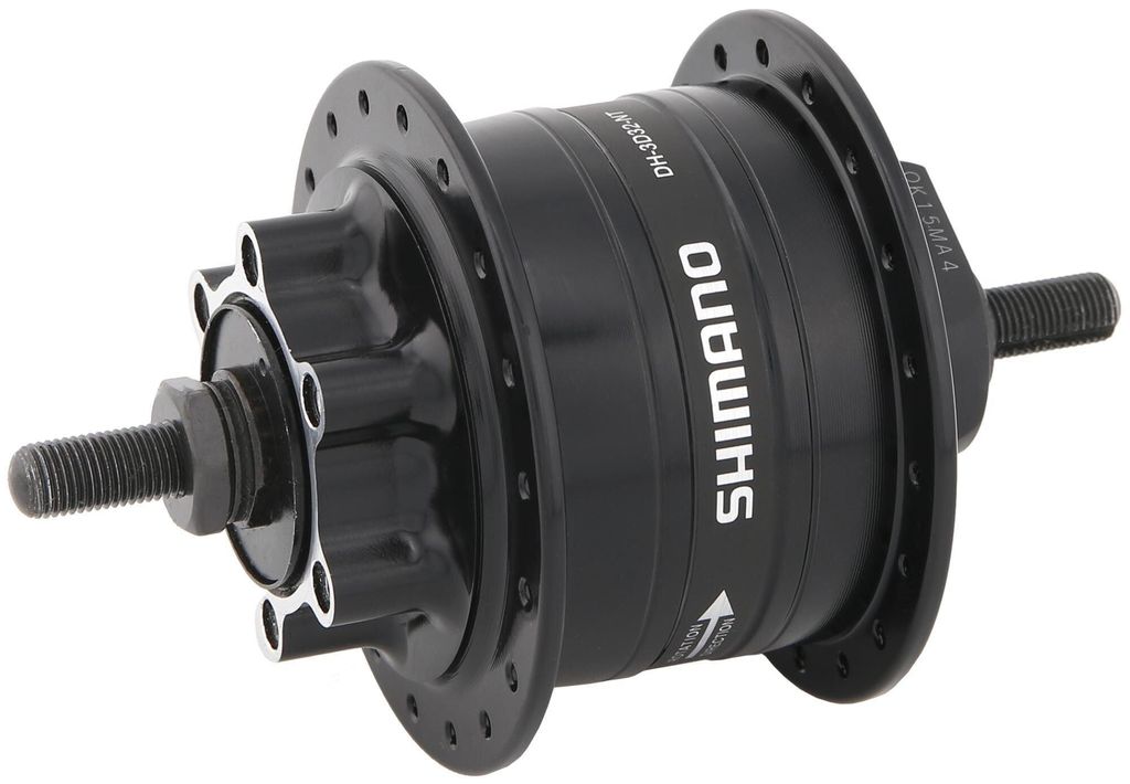 Shimano Fahrrad Nabendynamo DH-3D32 Vollachse 36 Loch Disc schwarz