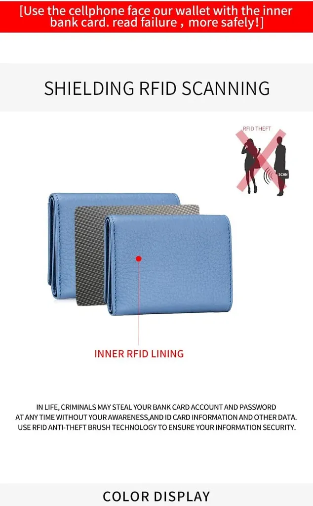Mini Portafoglio Donna RFID in Pelle: Porta Carte di Credito Compatto - 6