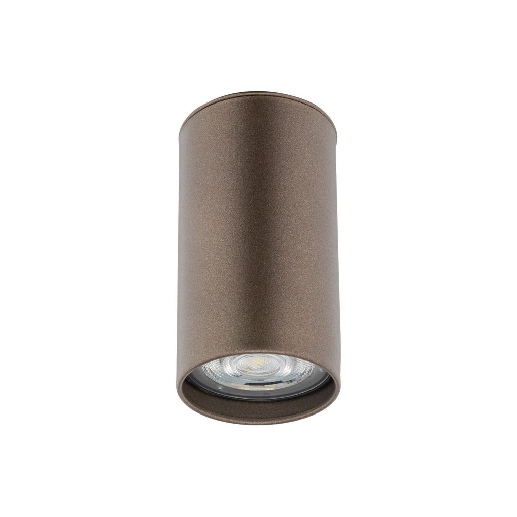 Deckenlampe Metall GU10 D: 5 cm Aufputz Braun rund Spot Lampe Decke Deckenleuchte