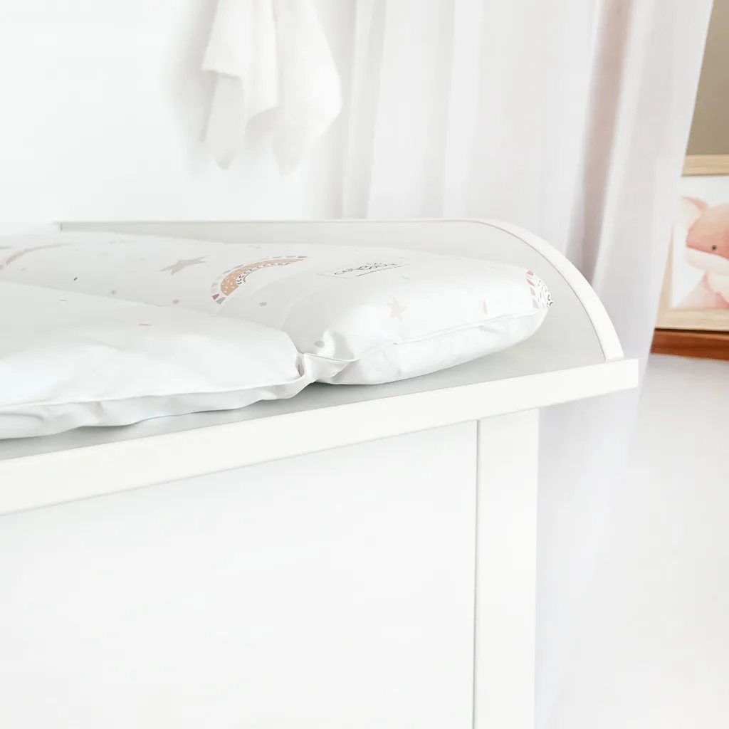 Commode à langer ATB 101 x 85 x 75 cm avec tiroirs pour chambre bébé - 8