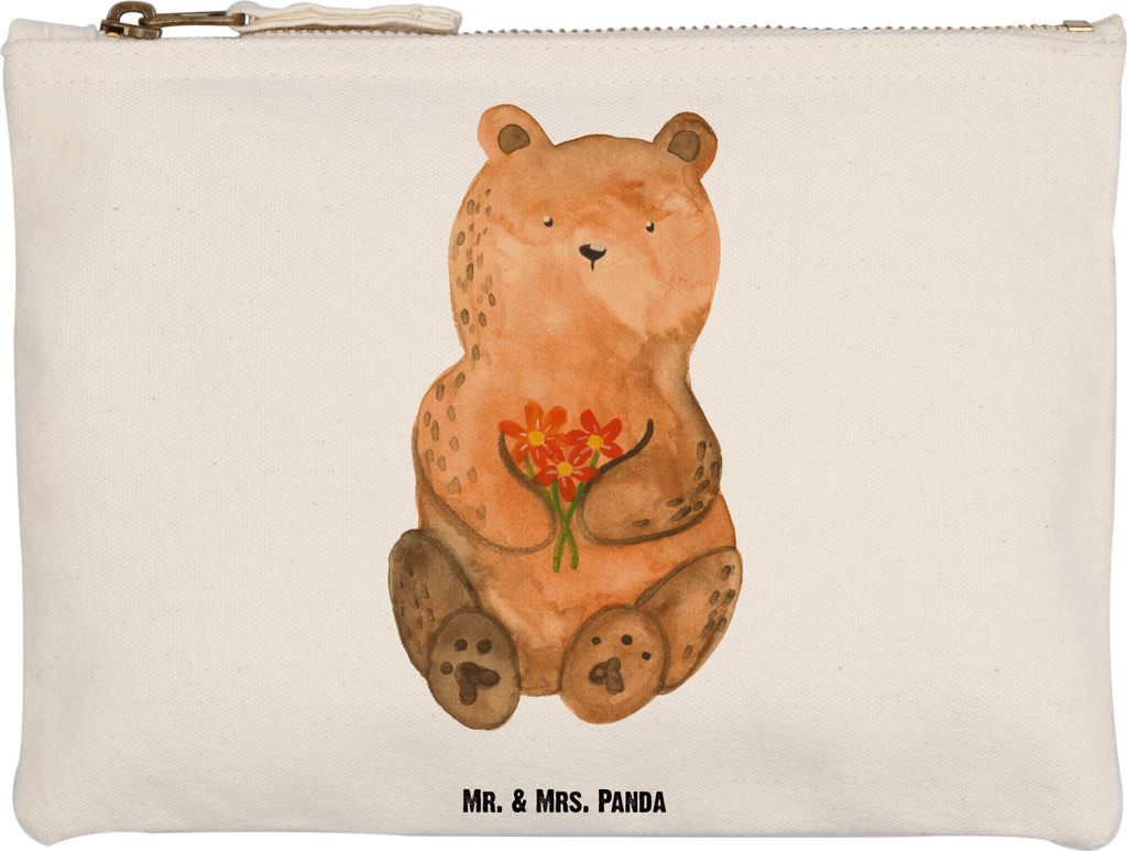 Mr. & Mrs. Panda Kulturtasche Bär Dankbar Grösse XL Große - Weiß - Geschenk, kosmetiktäschchen, Teddy, Danke, Schlampermäppchen, Kulturbeutel...